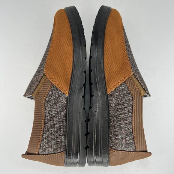 Mens Brown and Gray Breathable Casual Soft Soled Slip On Size 7.5 Loafers - Picture 6 of 9